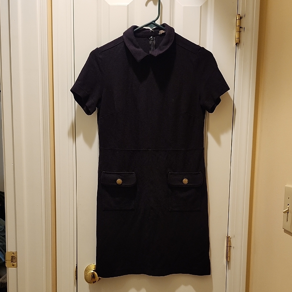 Loft Little Black Dress With Gold Buttons